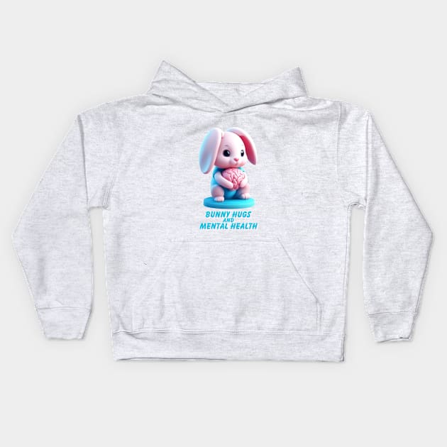 Bunny Brain Kids Hoodie by Bunny Hugs Media